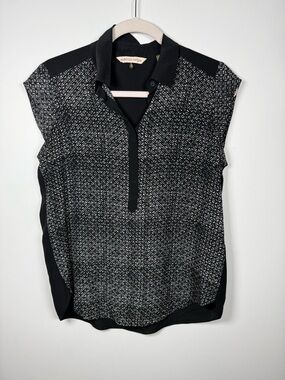 REBECCA TAYLOR | 100% Silk Sleeveless Pattern Blouse